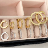 three size togther pave round cz hoop