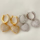 Pave cz heart dangle earrings