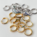 Pave cz hoops earrings