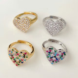 Pave cz heart ring