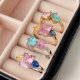 Pave cz coloful ring
