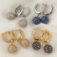 Pave cz ball drop earrings