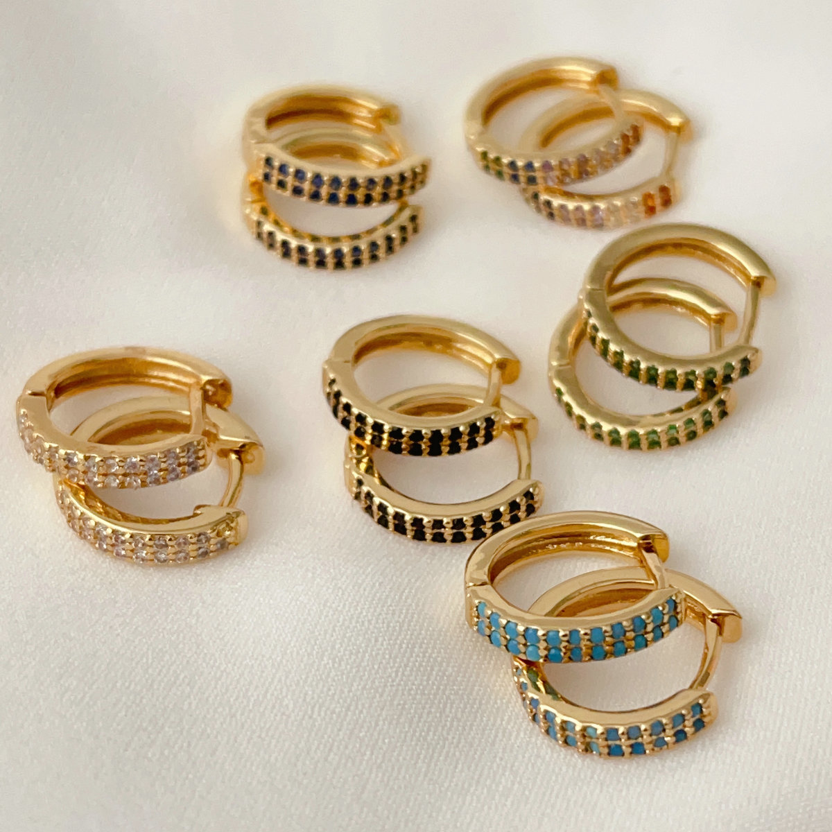 Pave cz hoops earrings
