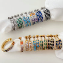 Pave cz hoops earrings
