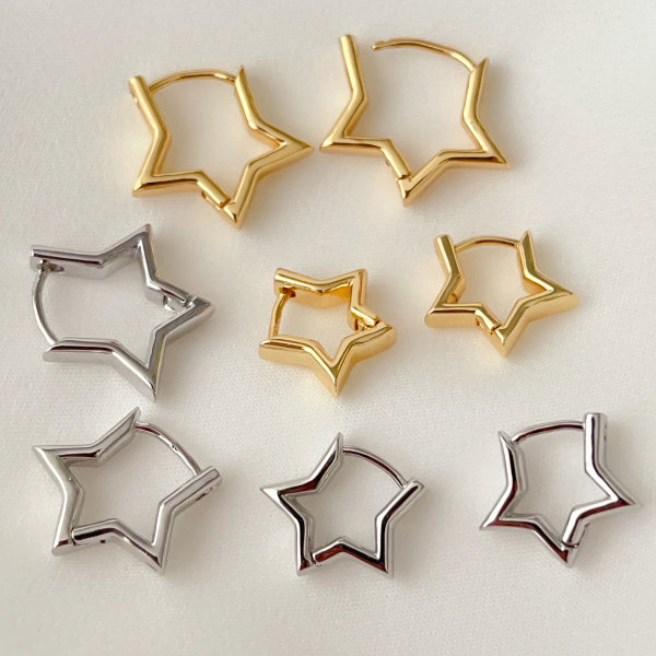 Metal star earrings