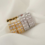 Simple pave cz hoop earrings