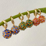 Evil eye ball drop earrings