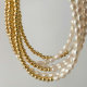Half bead half pearl necklace