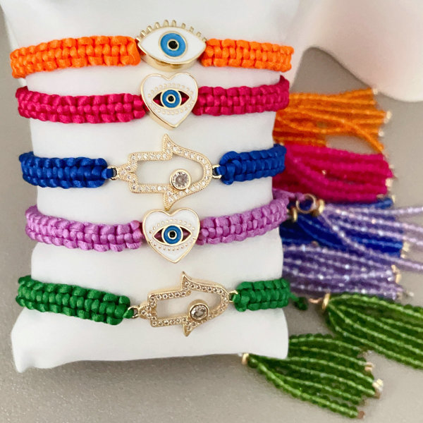 pave cz bead weave bracelet with chinese crystal tassel