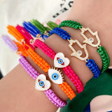pave cz bead weave bracelet with chinese crystal tassel