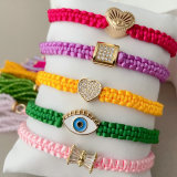 pave cz bead weave bracelet with chinese crystal tassel