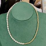 Half bead half pearl necklace