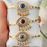 Stainless steel evil eye bangle