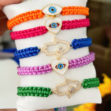 pave cz bead weave bracelet with chinese crystal tassel