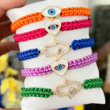 pave cz bead weave bracelet with chinese crystal tassel