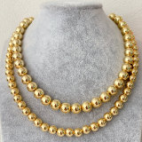 Gold ball necklace choker 8mm and 10mm