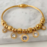 Evil eye stainless steel bangle