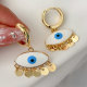 Enamel white evil eye earrings