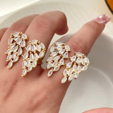Pave cz wing ring
