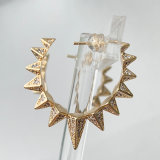 Pave cz awl hoops earrings