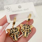 Stainless steel Lion drop earrings