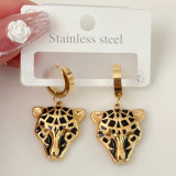 Stainless steel Lion drop earrings