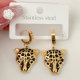 Stainless steel Lion drop earrings