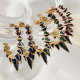 Pave cz awl hoops earrings