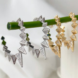 Pave cz awl hoops earrings