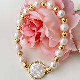 Mop virgin mary elastic pearl bracelet