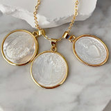 22mm Mop virgin mary pendant ( with chain )