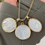 22mm Mop virgin mary pendant ( with chain )