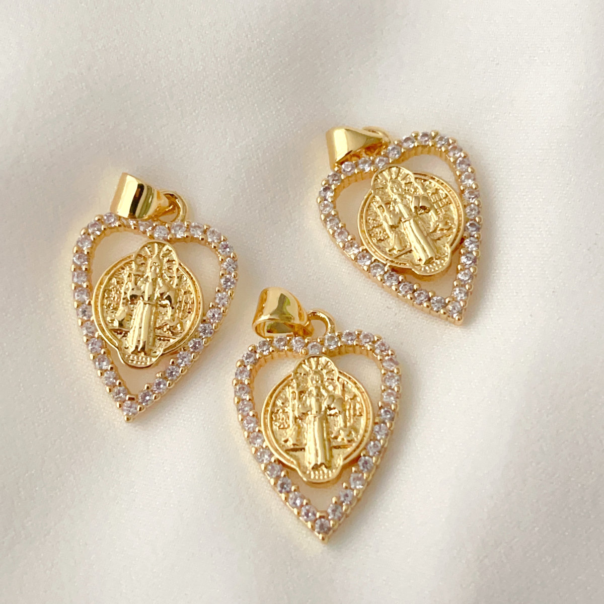 Heart religious series charm