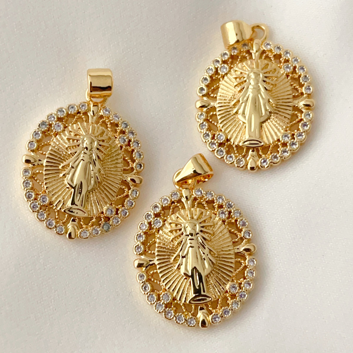Oval religious series charm