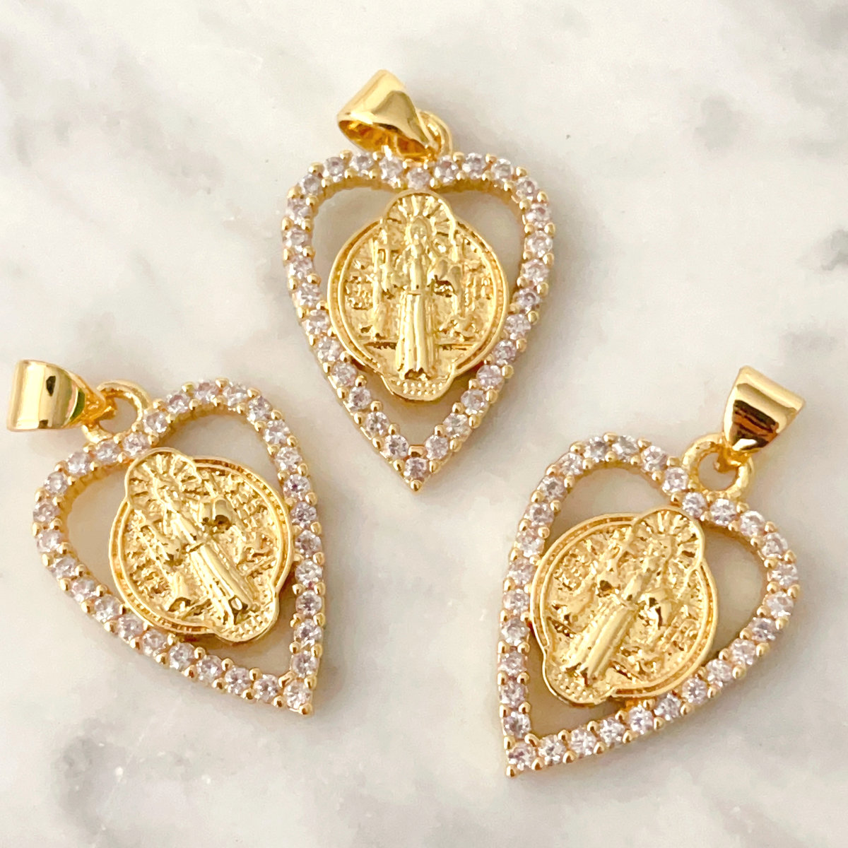 Heart religious series charm