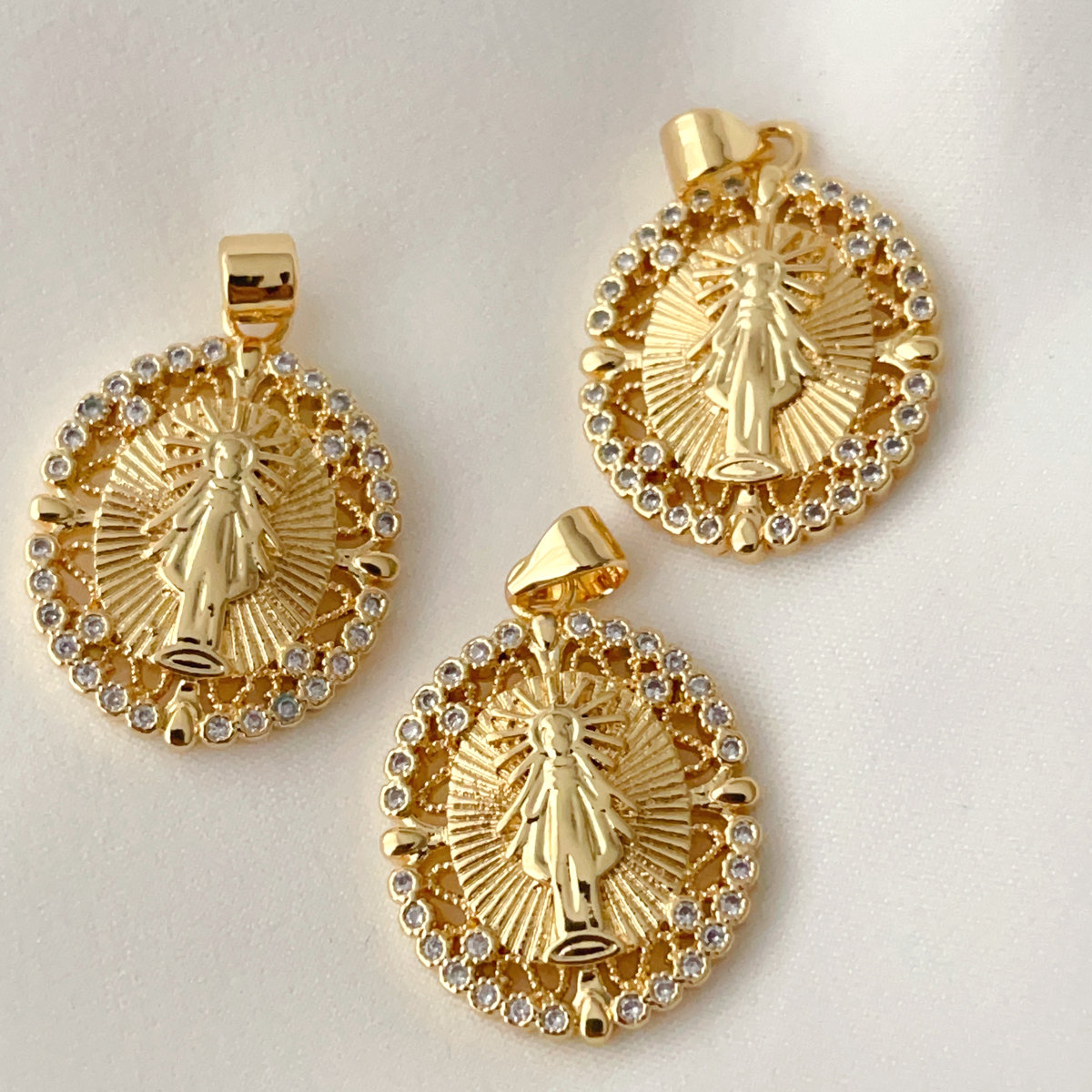 Oval religious series charm