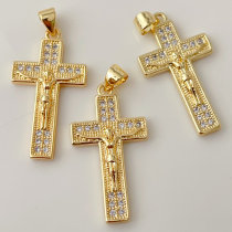 Pave cross charm