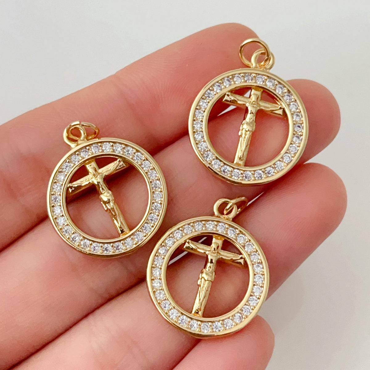 Pave jesus charm