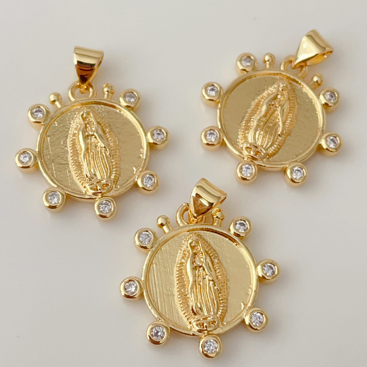 Pave virgin mary charm