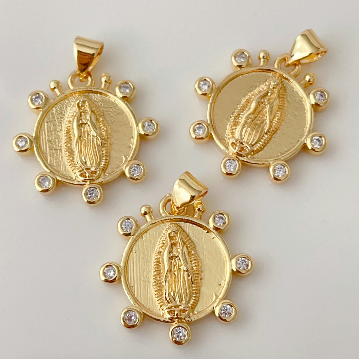 Pave virgin mary charm