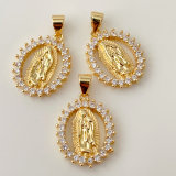 Pave virgin mary charm
