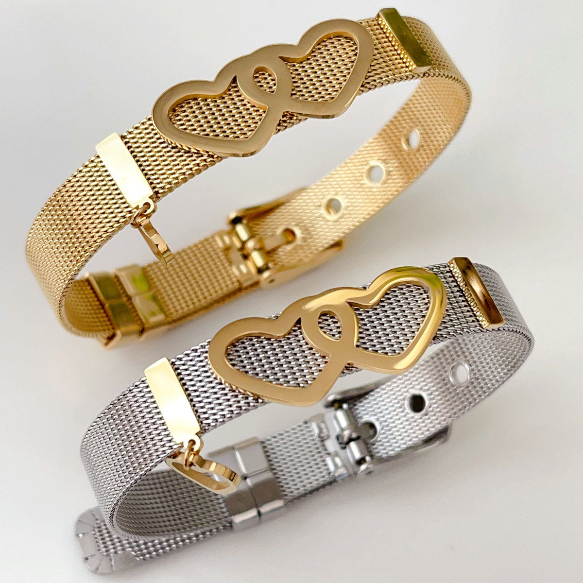 Stainless steel heart bracelet