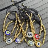 Round glass evil eye bracelet
