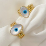 Oval mop white eye ring