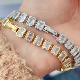 Pave square zircon bracelet