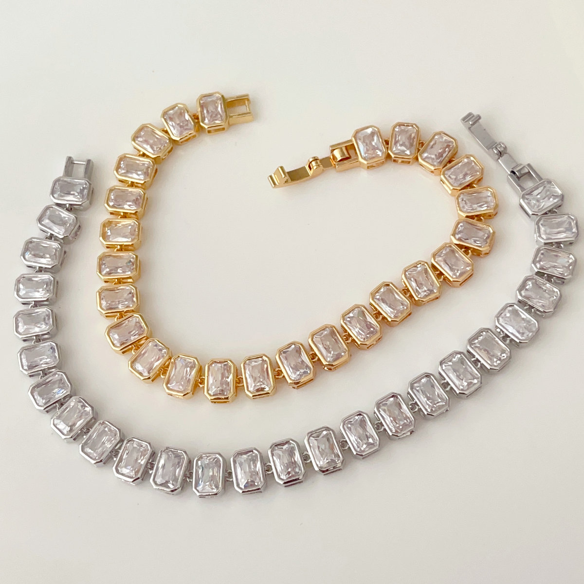 Pave square zircon bracelet