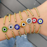 Round glass evil eye bracelet