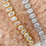Pave square zircon bracelet