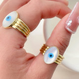Oval mop white eye ring