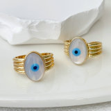 Oval mop white eye ring